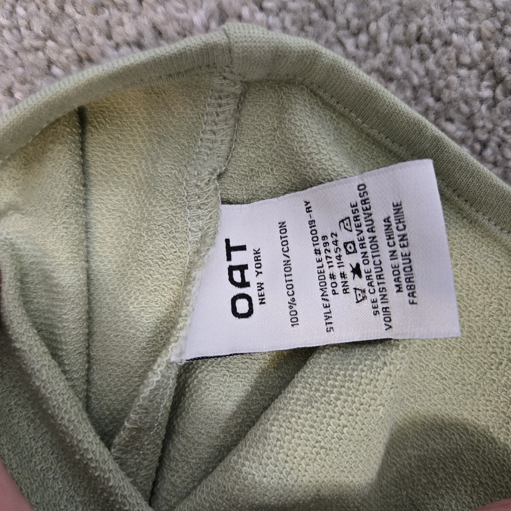 NWT OAT Anthropologie Top Polo Sweatshirt Collar Fairy Boho Green Women's Size L - Picture 6 of 8